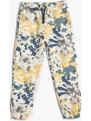 Koton Jogger Eşofman Altı Batik Desenli Beli Bağlamalı Pamuklu
