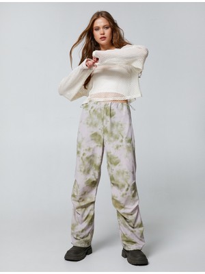 Koton Crop Ajurlu Tişört Uzun Kollu Bisiklet Yaka