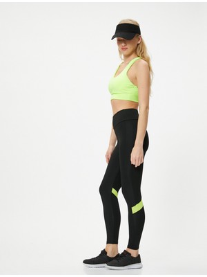 Koton Spor Tayt Renk Kontrast Detaylı Yüksek Bel Skinny