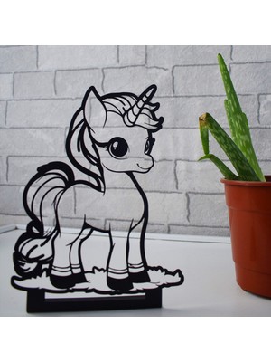 Woody Metal Unicorn Masa Süsü, Masaüstü Süs Eşyası, Biblo, Ofis Dekorasyonu, Dekoratif Aksesuar,  Masaüstü Ofis Hediyesi Yılbaşı Süsleri, Dekoratif Obje, Kafe Restoran Dekorasyon