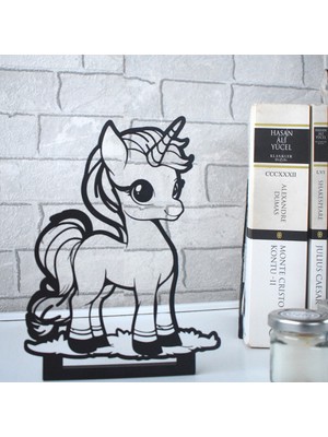 Woody Metal Unicorn Masa Süsü, Masaüstü Süs Eşyası, Biblo, Ofis Dekorasyonu, Dekoratif Aksesuar,  Masaüstü Ofis Hediyesi Yılbaşı Süsleri, Dekoratif Obje, Kafe Restoran Dekorasyon