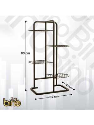 Bino 4 Katlı Metal Çiçeklik Dekoratif Lüks Bahçe Mobilyası  Bahçe Balkon Rafı