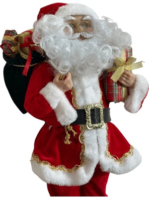 Showparty Yılbaşı Dekorasyon Noel baba biblo figür Kırmızı 45 cm