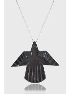 Tesbih Atölyesi Sertifikalı Aaa+ Uçan Kartal Model Doğal Taş Hematit Taşı Kolye