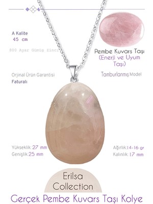 Tesbih Atölyesi Sertifikalı Tımbıl Model Pembe Kuvars Taşı Kolye