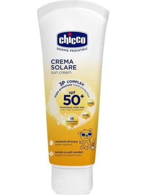 Chicco SPF 50+ Güneş Kremi 75 ml – Hassas Ciltler İçin Suya Dayanıklı, Parfümsüz ve Organomineral Filtreli