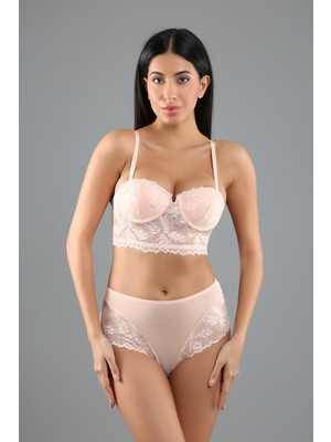 C&city Destekli Straplez Sütyen Külot Takım C14022 Pudra