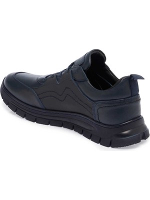 Tergan Lacivert Deri Erkek Sneaker - E23S1AY56352-A31