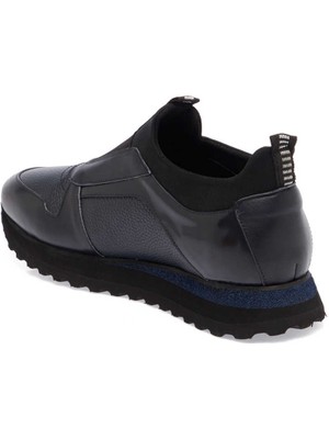 Tergan Lacivert Deri-Tekstil Erkek Sneaker - E23S1AY56354-A31