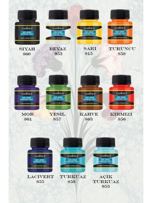 Cadence Ebru Boyası 11'li Set Ebru Boya Seti Başlangıç Ebru Seti Hazır Ebru Boyası