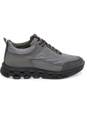 Tergan Gri Deri-Tekstil Erkek Sneaker - E23S1AY56394-S1P