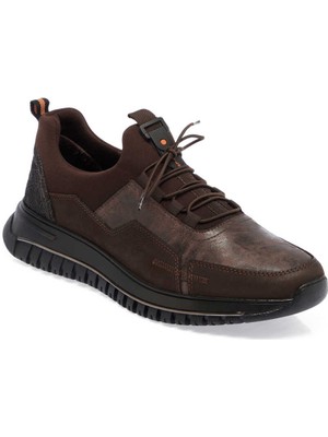 Tergan  Kahve Deri-Tekstil Erkek Sneaker - E23S1AY56388-A24