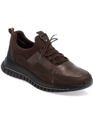 Kahve Deri-Tekstil Erkek Sneaker - E23S1AY56388-A24