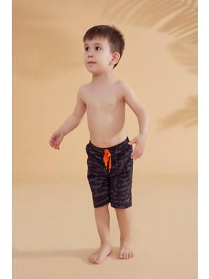 Marina Mayo Siyah Geometrik Erkek Çocuk Şort B2364S