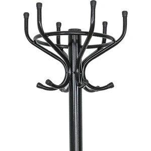 Metal Ayaklı Askılık Portmanto Ayaklı Askılık 2 Katlı Portmanto 100 kg Taşıma Kapasitesi Siyah