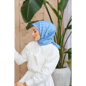 Dama Jakarlı Eşarp Indigo Mavi 9900-01