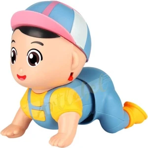 Prestij Oyuncak Kutulu Pilli Emekleyen Kasketli Bebek ,EĞLENCELI ve Eğitici Sesli Oyuncak Bebek