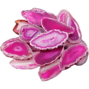 Tesbih Atölyesi Sertifikalı  Pembe Akik Taşı Plaka (6-8 Cm)