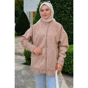 Neva Style Süet Deri Vizon Tesettür Kolej Mont 9287V