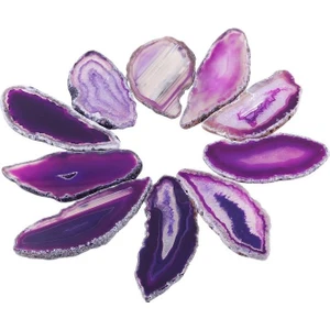 Tesbih Atölyesi Sertifikalı  Mor Akik Taşı Plaka (5-7 Cm)