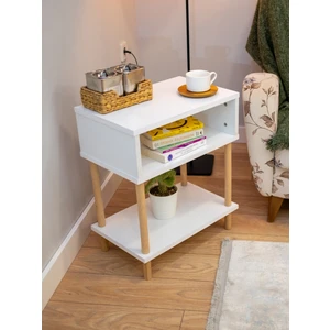 Yan Sehpa - Salon - Oturma Odası Zigon Sehpa - Beyaz