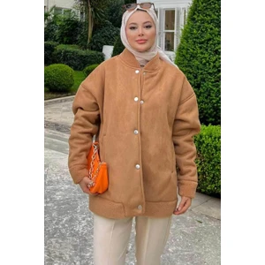 Neva Style Süet Deri Taba Tesettür Kolej Mont 9287TB