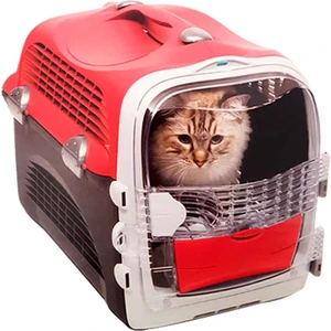Cat İt Cabrıo Kedi ve Köpek Taşıma Kabı Kırmızı/Gri 51x33x35cm