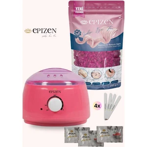 Pembe Soyulabilir Boncuk Ağda 250GR + Isıtıcı Makine + Spatula + Temizleme Mendili