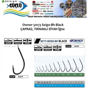 Siyah Tırnaklı Çapraz Olta Iğnesi OWNER50173 Seigo No:8