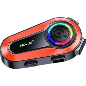 Mio 120 2x RGB 1000mAh IPX6 1500m 2 Kişilik Kask Intercom Motosiklet Bluetooth Kulaklık