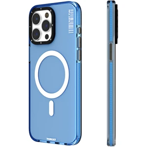 Apple iPhone 15 Pro Max Uyumlu Magsafe Şarj Özellikli Youngkit Crystal Color Serisi Kılıf Mavi