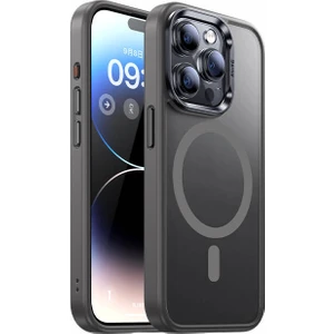Apple iPhone 15 Pro Max Uyumlu Magsafe Şarj Özellikli Mist Protective Kılıf Gri