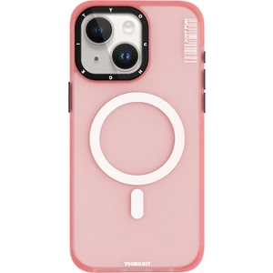 Apple iPhone 15 Plus Uyumlu Magsafe Şarj Özellikli Youngkit Colored Sand Serisi Kılıf Pembe