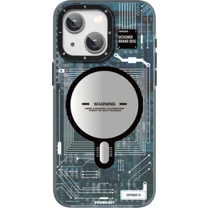 Apple iPhone 15 Plus Uyumlu Magsafe Şarj Özellikli Youngkit Technology Serisi Kılıf Mavi
