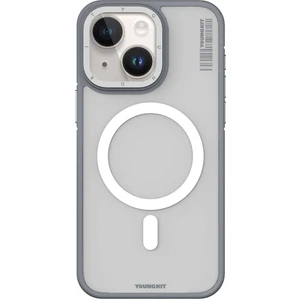 Apple iPhone 15 Plus Uyumlu Magsafe Şarj Özellikli Youngkit Rock Sand Serisi Kılıf Gri