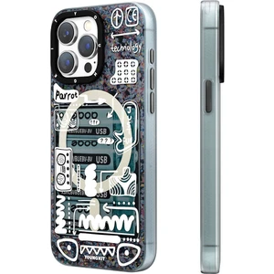 Apple iPhone 15 Pro Max Uyumlu Magsafe Şarj Özellikli Youngkit Dark Matter Serisi Kılıf Siyah