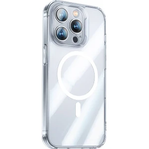 Apple iPhone 14 Pro Max Uyumlu Magsafe Şarj Özellikli Shiny Glass Serisi Kılıf Şeffaf