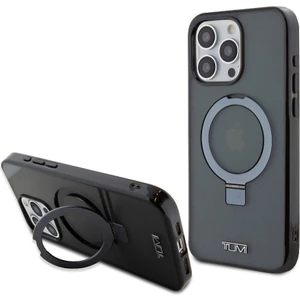 Apple iPhone 15 Pro Max Tumı Lisanslı Magsafe Özellikli Pc Tpu Metal Logolu Ring Standlı Siyah