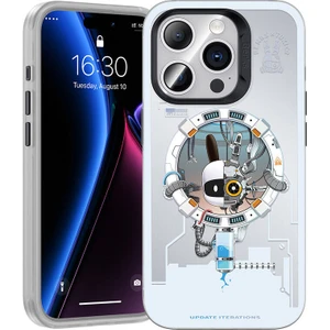 Apple iPhone 15 Pro Uyumlu Magsafe Şarj Özellikli Bunny Explore Kılıf Beyaz
