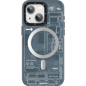 Apple iPhone 15 Plus Uyumlu Magsafe Şarj Özellikli Youngkit Technology Serisi Kılıf Siyah