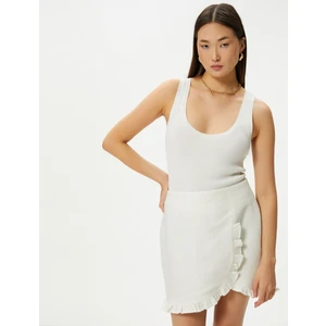 Mini Tüvit Etek Fırfırlı Normal Bel