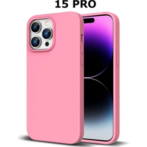 Apple iPhone 15 Pro Açık Pembe Silikon Kılıf