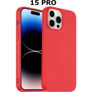 Apple iPhone 15 Pro Kırmızı Silikon Kılıf