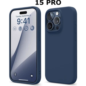 Apple iPhone 15 Pro Mavi Titanyum Silikon Kılıf
