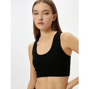 Sporcu Sütyeni Dikişsiz U Yaka Ribanalı Slim Fit