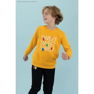 Haribo Kabartma Kız Çocuk Hardal Sweatshırt HRBTXT306 Haribo Çocuk Sweatshirt