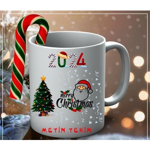 Seliness Design Yılbaşına Özel Noel Baba Temalı Kişiye Özel Isim Yazılı  Porselen Kupa Kırılmaz Strafor Köpükle Paketlenmiş