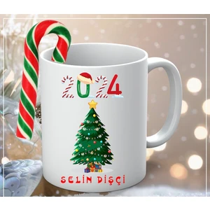Seliness Design Yılbaşına Özel Çam Ağaçlı ve Isim Yazılı Porselen Kupa Kırılmaz Strafor Köpükle Paketlenmiş