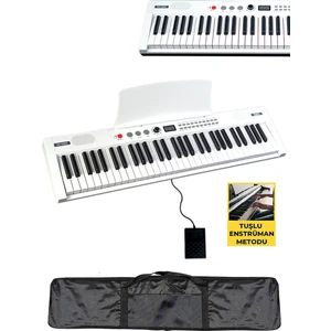 PS4000WH Tuş Hassasiyetli 61 Tuşlu Org Bluetooth USB Midi METOD (Sustain Pedalı Çanta)