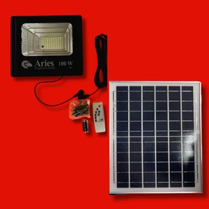 100W Güneş Enerjili Paneli Ayrı Iç ve Dış Aydınlatma Cihazı Aries Enerji